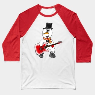 Christmas Guitarist Snowman Playing Guitar Musician Xmas 2022 Baseball T-Shirt